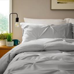 New Edge Blinds Pintuck Duvet Set in Grey - Size: King - thumbnail 2
