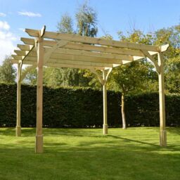 Rutland County Garden Furniture Ltd Premium Pergola - Wood - L180 x W480 x H270 cm - Rustic Brown in Light Green - thumbnail 2