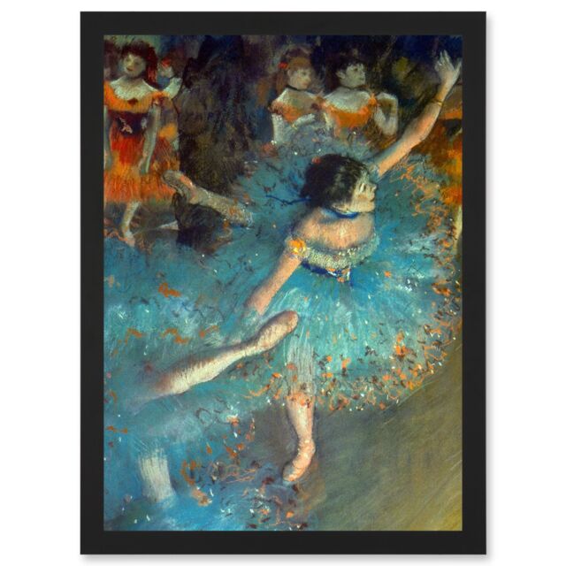 Artery8 Edgar Degas Dancer Painting Ballerina Artwork Framed Wall Art Print A4 in Black - image 1
