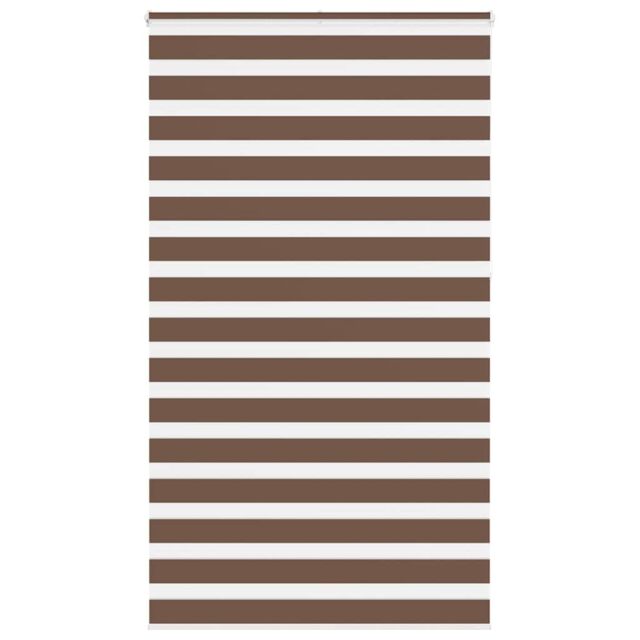 Berkfield Home Zebra Blind Brown 135x230 cm Fabric Width 130.9 cm Polyester - image 1
