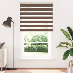 Berkfield Home Zebra Blind Brown 135x230 cm Fabric Width 130.9 cm Polyester - thumbnail 2