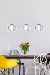 Eglo Rocamar Glass & Metal 3-Light Ceiling Pendant in Metallic Silver - thumbnail 2