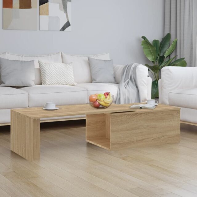 Berkfield Home Coffee Table Sonoma Oak 150x50x35 cm Engineered Wood in Brown - Size: 150 x 50 x 35 cm - image 1