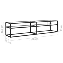 Berkfield Home TV Cabinet Transparent 180x40x40.5 cm Tempered Glass in Clear - thumbnail 6