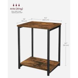 FORGEVIO Set of 2 Two-Tier Sofa Bedside Side Tables Steel Frame - thumbnail 2