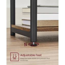 FORGEVIO Set of 2 Two-Tier Sofa Bedside Side Tables Steel Frame - thumbnail 4