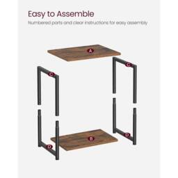 FORGEVIO Set of 2 Two-Tier Sofa Bedside Side Tables Steel Frame - thumbnail 3