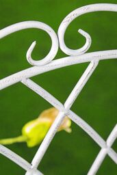 Glamhaus Metal Bistro 3 Piece Set Garden Patio Furniture Antique White - thumbnail 5