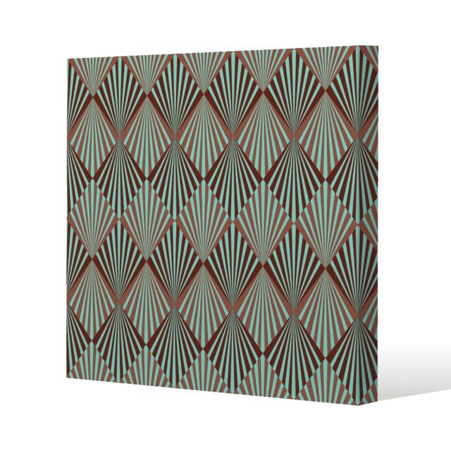 Benjamin Tate Design Green Geometric Rays (Canvas Print) / 61 x 61 x 4cm in Natural - Size: 61 x 61 x 4 cm - image 1