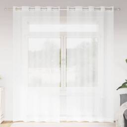 Berkfield Home Curtains with Curtains 2 pcs White 140 x 245 cm Polyester - thumbnail 2