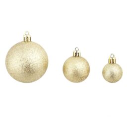 Berkfield Home 100 Piece Christmas Ball Set 3/4/6 cm Gold - thumbnail 6