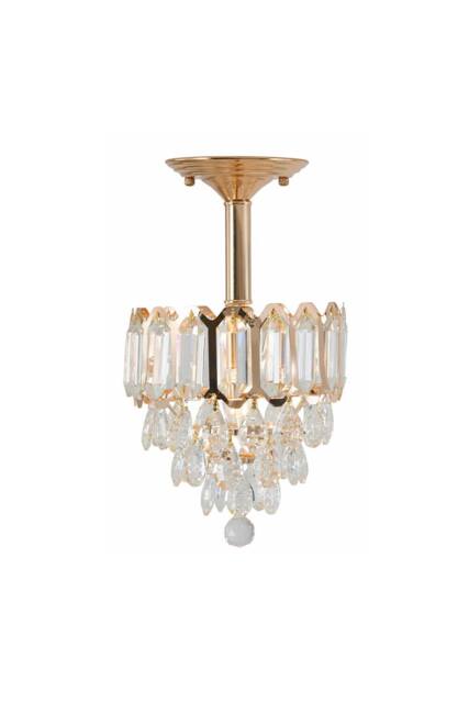 Living and Home Elegant Crystal Pendant Light in Gold - image 1