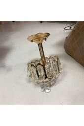 Living and Home Elegant Crystal Pendant Light in Gold - thumbnail 5