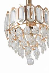 Living and Home Elegant Crystal Pendant Light in Gold - thumbnail 4
