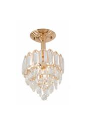Living and Home Elegant Crystal Pendant Light in Gold - thumbnail 3