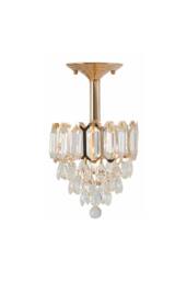 Living and Home Elegant Crystal Pendant Light in Gold - thumbnail 1