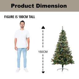 Shatchi 5FT Prelit Green Alaskan Pine Christmas Tree Multicolour LEDs - thumbnail 4