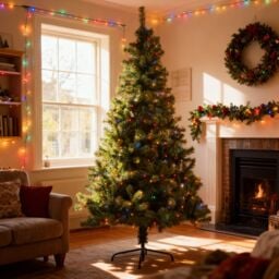 Shatchi 5FT Prelit Green Alaskan Pine Christmas Tree Multicolour LEDs