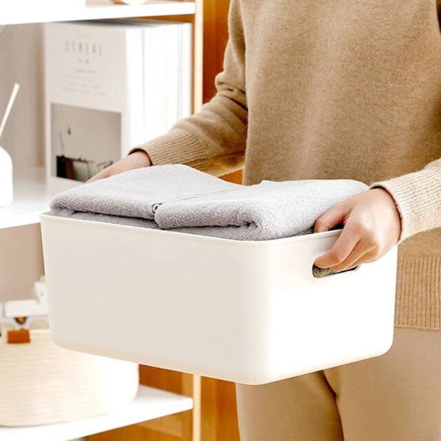 EONLION XLarge-37x26x16cm Plastic Storage Boxes with Lids in White - Size: 500mm - image 1