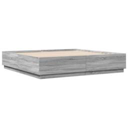 Berkfield Home Bed Frame without Mattress Grey Sonoma 200x200 cm - thumbnail 6