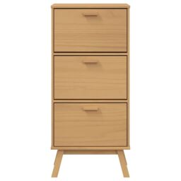 Berkfield Home Shoe Cabinet OLDEN Brown 55x35x120cm Solid Wood Pine - Size: 55 x 35 x 120 cm - thumbnail 6