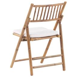 Wyld and Coco Vero 2 Seater Bamboo Bistro Set Folding Brown Off-White Cushions - thumbnail 7