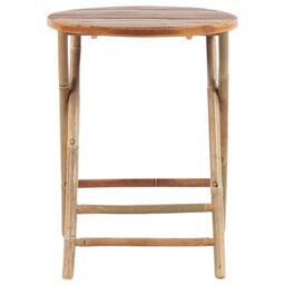 Wyld and Coco Vero 2 Seater Bamboo Bistro Set Folding Brown Off-White Cushions - thumbnail 8