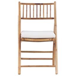 Wyld and Coco Vero 2 Seater Bamboo Bistro Set Folding Brown Off-White Cushions - thumbnail 6