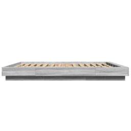 Berkfield Home Bed Frame with LED Lights without Mattress Grey Sonoma 160x200cm - Size: 160x200 cm - thumbnail 6