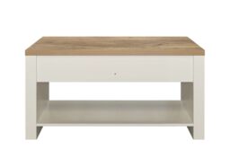 Birlea Coffee Table Blue & Oak Highgate 2 Drawer Farmhouse Shabby Chic in Cream - thumbnail 7
