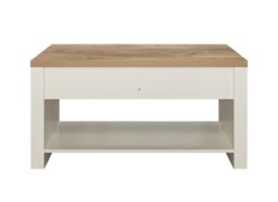 Birlea Coffee Table Blue & Oak Highgate 2 Drawer Farmhouse Shabby Chic in Cream - thumbnail 4