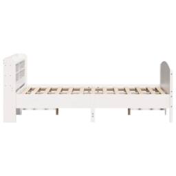 Berkfield Home Bed Frame Frame White 120x190 cm Small Double Solid Wood Pine - thumbnail 5