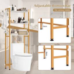 ERGOVEXA 3-Tier Bathroom Organizer Over The Toilet Storage Shelf Rack in Gold - thumbnail 5