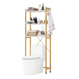 ERGOVEXA 3-Tier Bathroom Organizer Over The Toilet Storage Shelf Rack in Gold