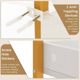 ERGOVEXA 3-Tier Bathroom Organizer Over The Toilet Storage Shelf Rack in Gold - thumbnail 6