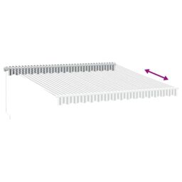 Berkfield Home Manual Retractable Awning Anthracite&White 400x300 cm - thumbnail 5