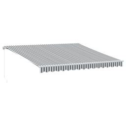 Berkfield Home Manual Retractable Awning Anthracite&White 400x300 cm - thumbnail 2