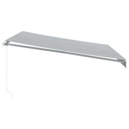 Berkfield Home Manual Retractable Awning Anthracite&White 400x300 cm - thumbnail 4