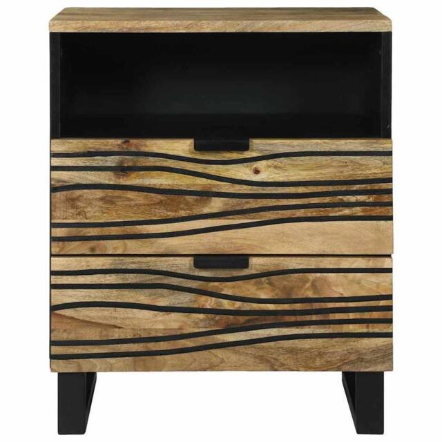 Berkfield Home Modern Bedside Cabinet - 50x33x60 cm, Crafted from Solid Mango Wood in Brown - Size: 50 x 33 x 60 cm - image 1