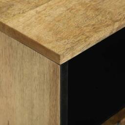 Berkfield Home Modern Bedside Cabinet - 50x33x60 cm, Crafted from Solid Mango Wood in Brown - Size: 50 x 33 x 60 cm - thumbnail 6