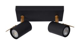 Lucide 'GRONY' Dimmable Rotatable Indoor LED Twin Ceiling Spotlight GU10 in Black - thumbnail 2