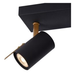 Lucide 'GRONY' Dimmable Rotatable Indoor LED Twin Ceiling Spotlight GU10 in Black - thumbnail 3