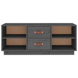 Berkfield Home TV Cabinet Grey 100x34x40 cm Solid Wood Pine - Size: 100 x 34 x 40 cm - thumbnail 6