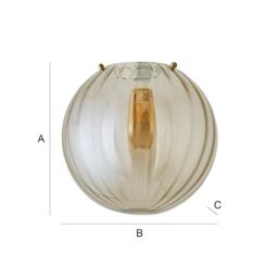 ValueLights Chessy Ribbed Glass Globe Easy Fit Lamp Shade with LED Bulb in Gold - thumbnail 8