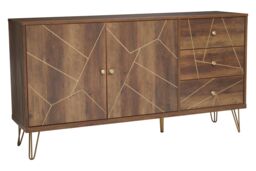 Orsina Ample Storage Sideboard, Contemporary Design Industrial Sideboard Cabinet, Durable Kitchen Sideboard in Brown - thumbnail 4