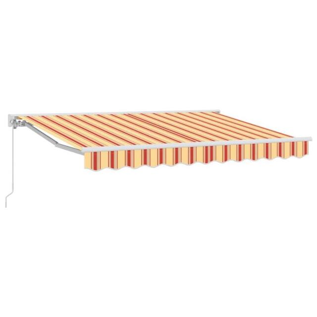 Berkfield Home Retractable Awning Manual Yellow / Orange / White 350x200 cm - image 1