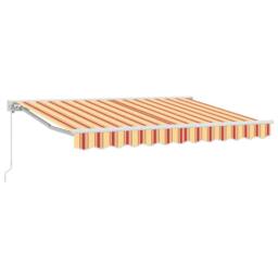 Berkfield Home Retractable Awning Manual Yellow / Orange / White 350x200 cm - thumbnail 1