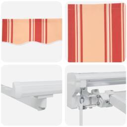 Berkfield Home Retractable Awning Manual Yellow / Orange / White 350x200 cm - thumbnail 8