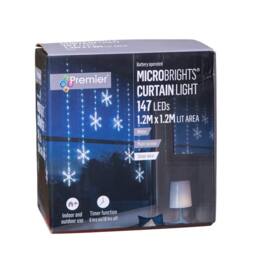 Samuel Alexander 1.2m Battery Operated Snowflake Christmas Curtain Lights with 147 White LEDs - thumbnail 8