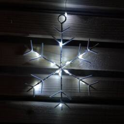 Samuel Alexander 1.2m Battery Operated Snowflake Christmas Curtain Lights with 147 White LEDs - thumbnail 4